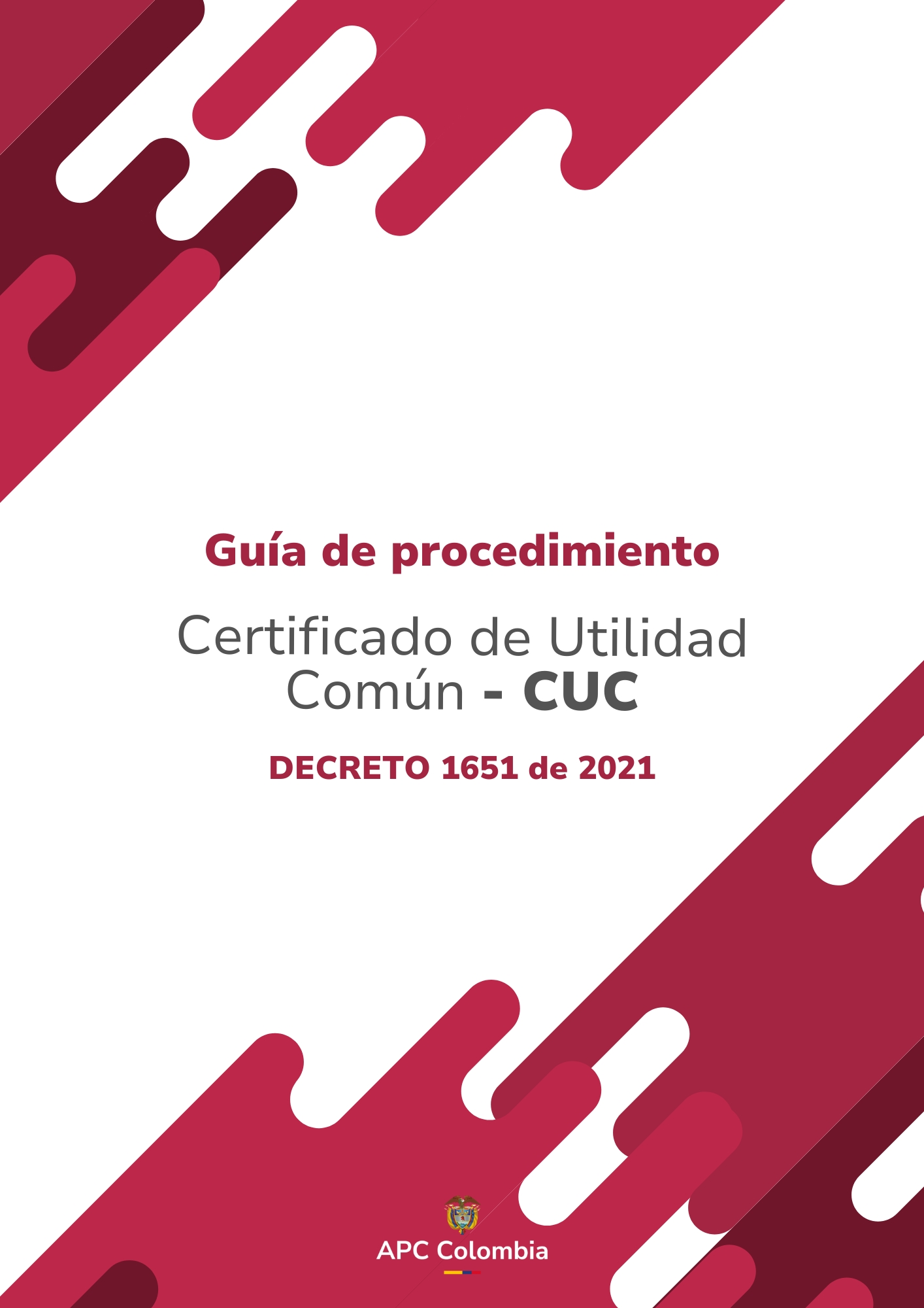 Portada de la Guía de procedimiento Certificado de Utilidad Común - CUC