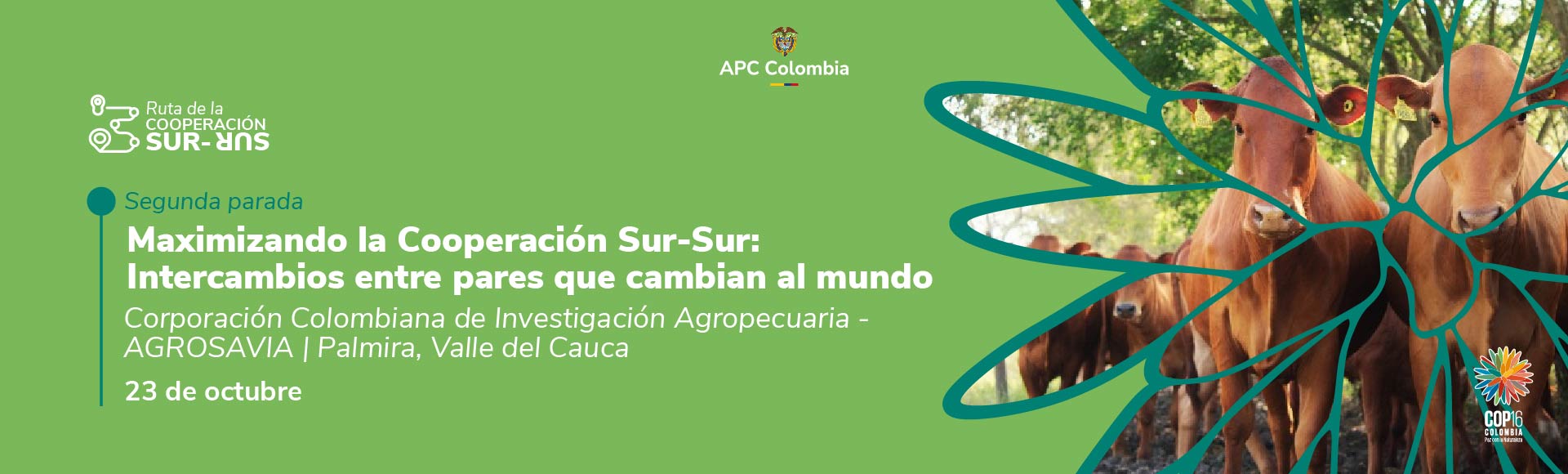 Segunda parada: Maximizando la Cooperación Sur-Sur: Intercambios entre pares que cambian al mundo. 23 de agosto nueve de la mañana en los puntos de encuentro