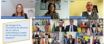 Collage de reunión virtual participantes del curso