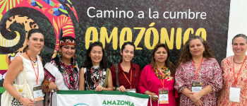 La directora general de APC-Colombia con asistentes a la Cumbre Amazónica