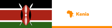 A la izquierda la bandera de Kenia a la derecha la silueta del continente de África