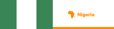 A la derecha la bandera de Nigeria a la izquierda el mapa de África