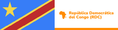 A la izquierda la bandera de la República Democrática del Congo a la derecha el mapa de África