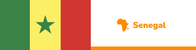 A la izquierda la bandera de Senegal, a la derecha el mapa de África