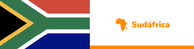 A la izquierda la bandera de Sudáfrica, a la derecha el mapa de África y la palabra Sudáfrica